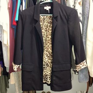 Black Blazer with Cheetah print.